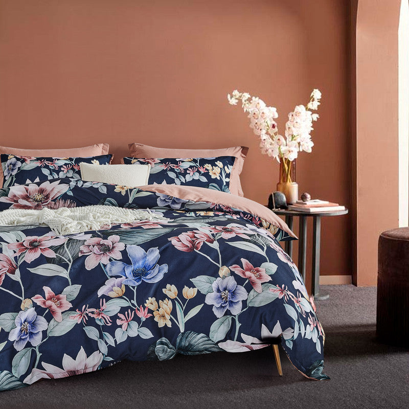 Botanical Susan Microfibre Quilt Cover Set-queen size - Newstart Furniture