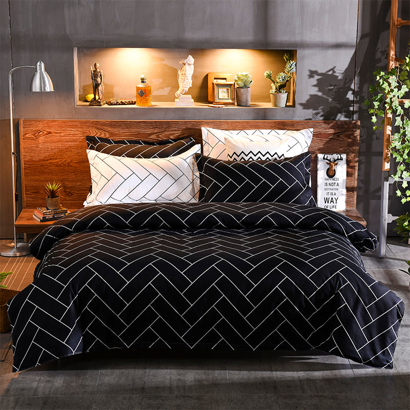 Glen microfiber reversible quilt cover set-king size - Newstart Furniture