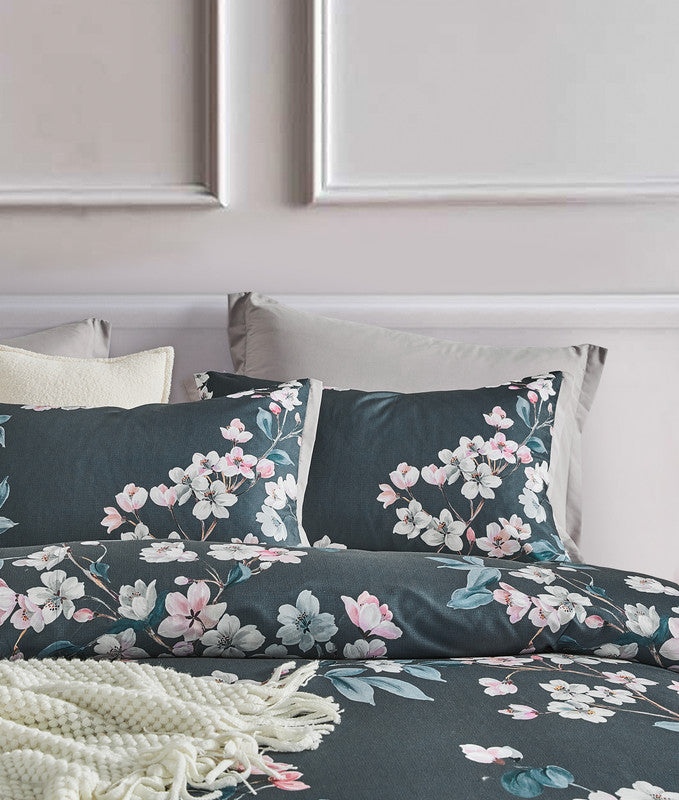 Botanical Hazel Microfibre Quilt Cover Set-king size - Newstart Furniture