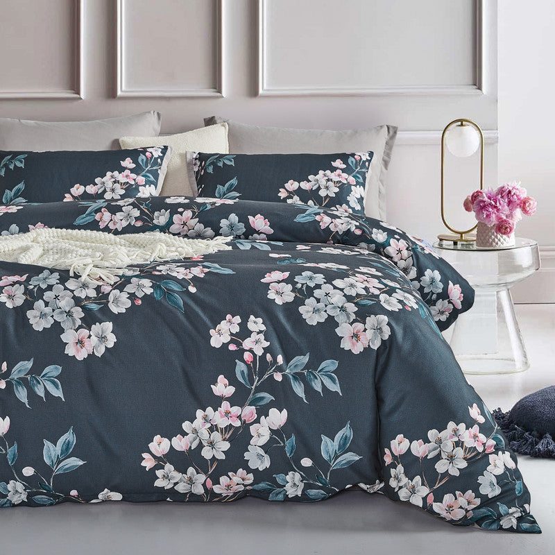 Botanical Hazel Microfibre Quilt Cover Set-king size - Newstart Furniture