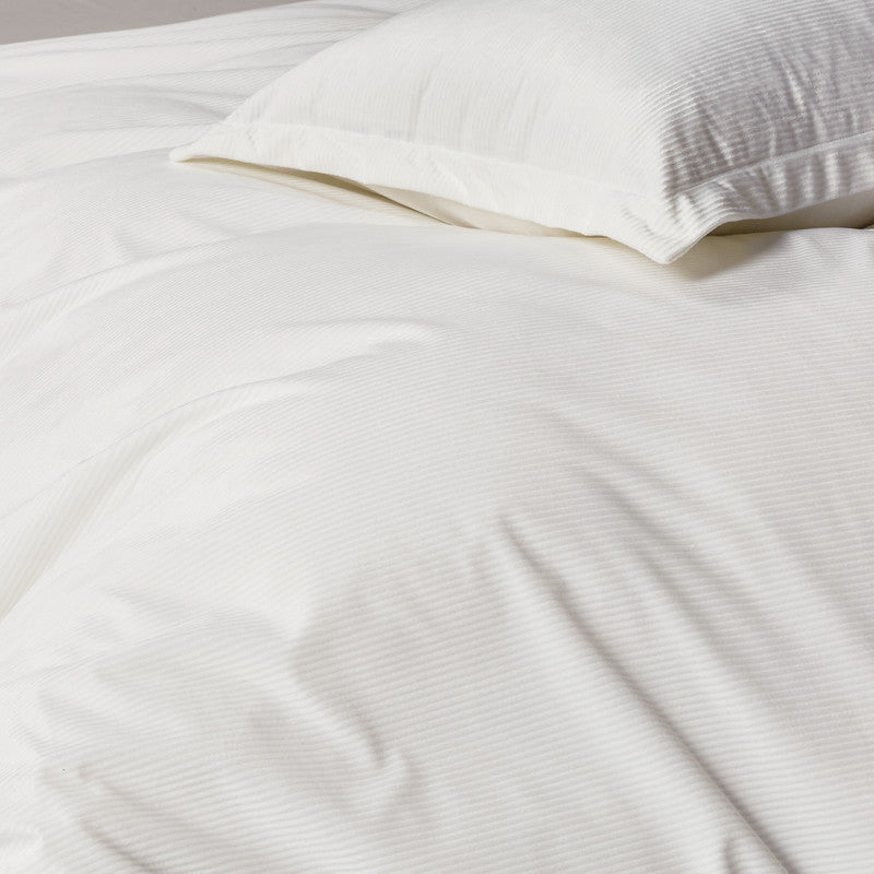 Corduroy Velvet Super King Bed Quilt Cover Set-White - Newstart Furniture