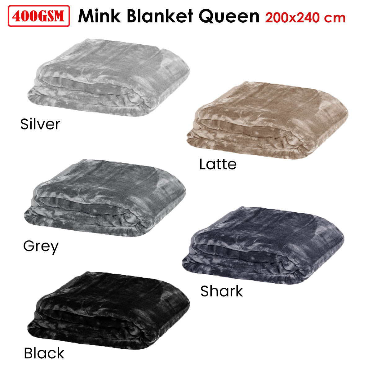 Soft Plain Faux Mink Blanket Queen Latte - Newstart Furniture