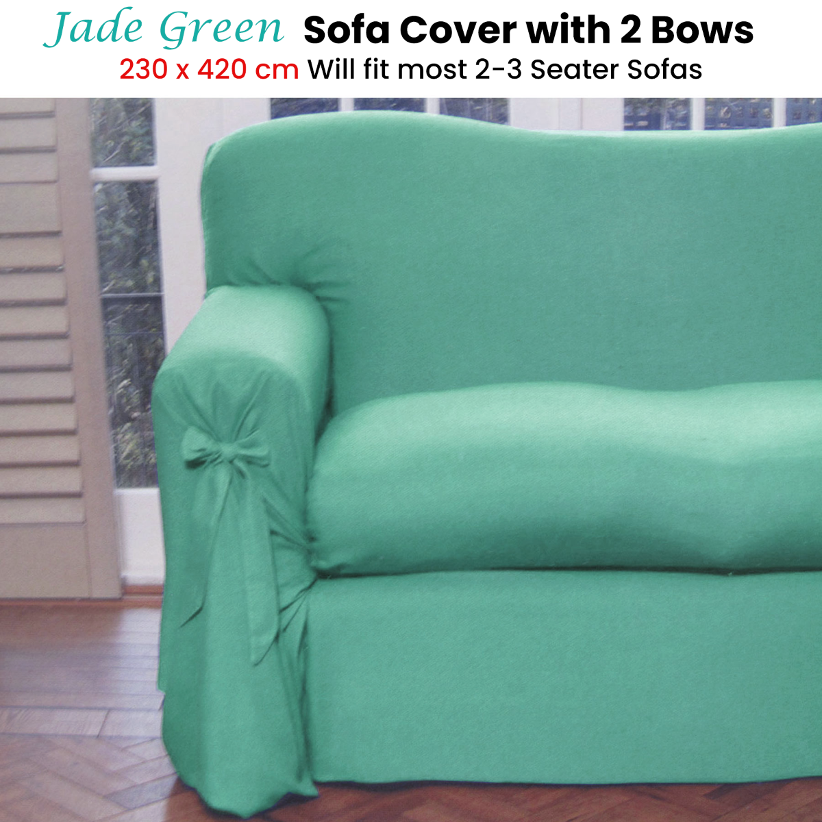 Jade Green Sofa Cover 2 to 3 Seater 230 X 420cm - Newstart Furniture