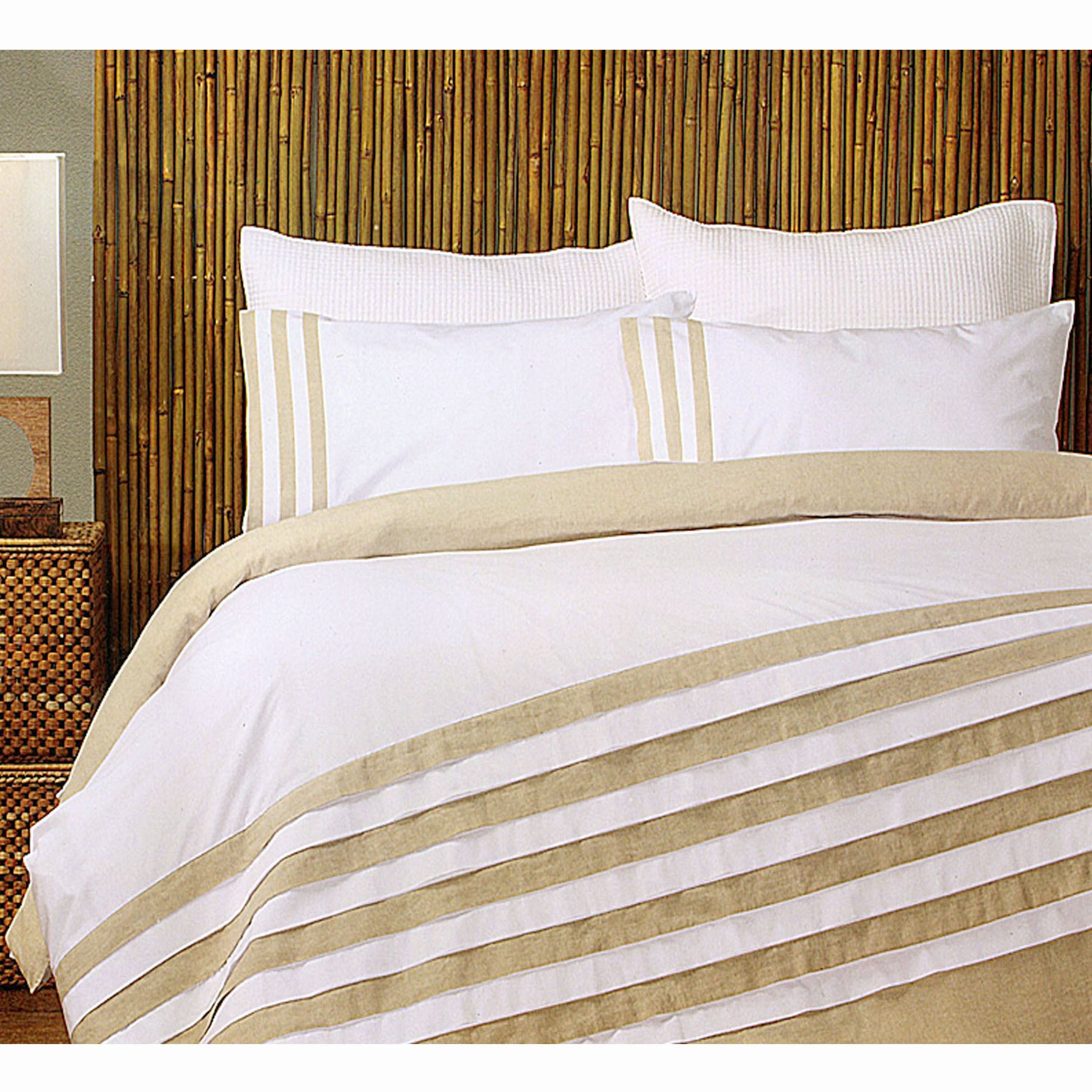 Turin White Linen Quilt Cover Set QUEEN - Newstart Furniture