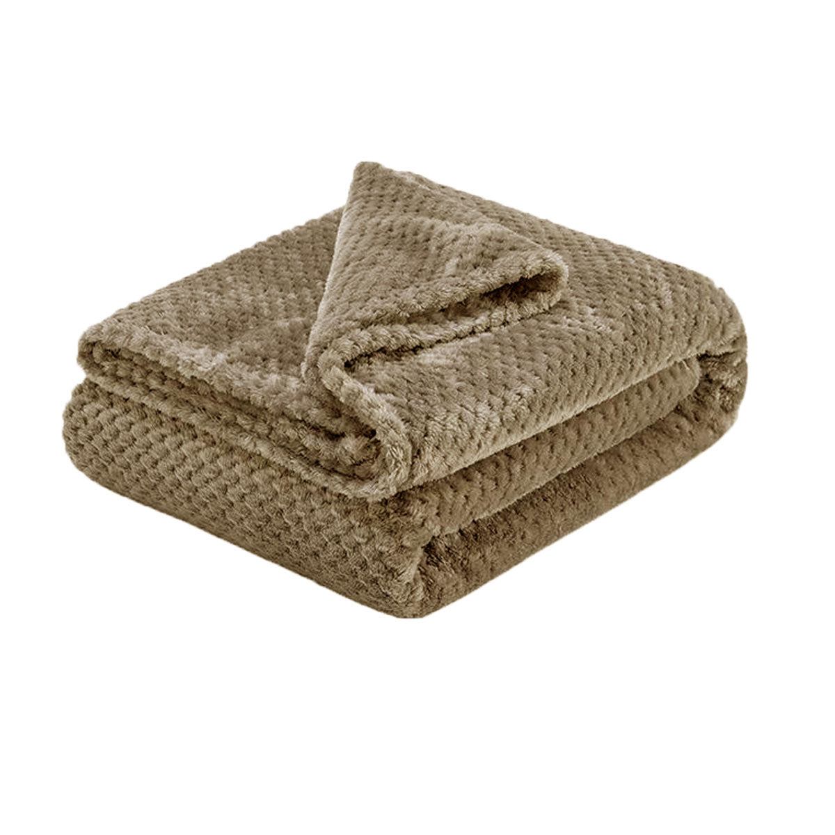 Soft Diamond Fleece Throw Rug/Blanket Latte - Newstart Furniture