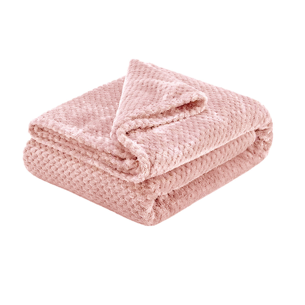 Soft Diamond Fleece Throw Rug/Blanket Pink - Newstart Furniture