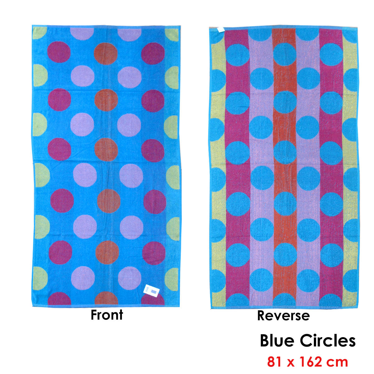 Jacquard Velour Reversible Beach Towel Blue Circles - Newstart Furniture