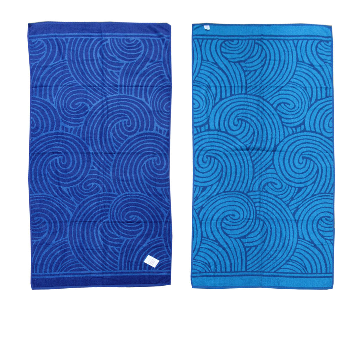 Jacquard Velour Reversible Beach Towel Blue Swirls - Newstart Furniture