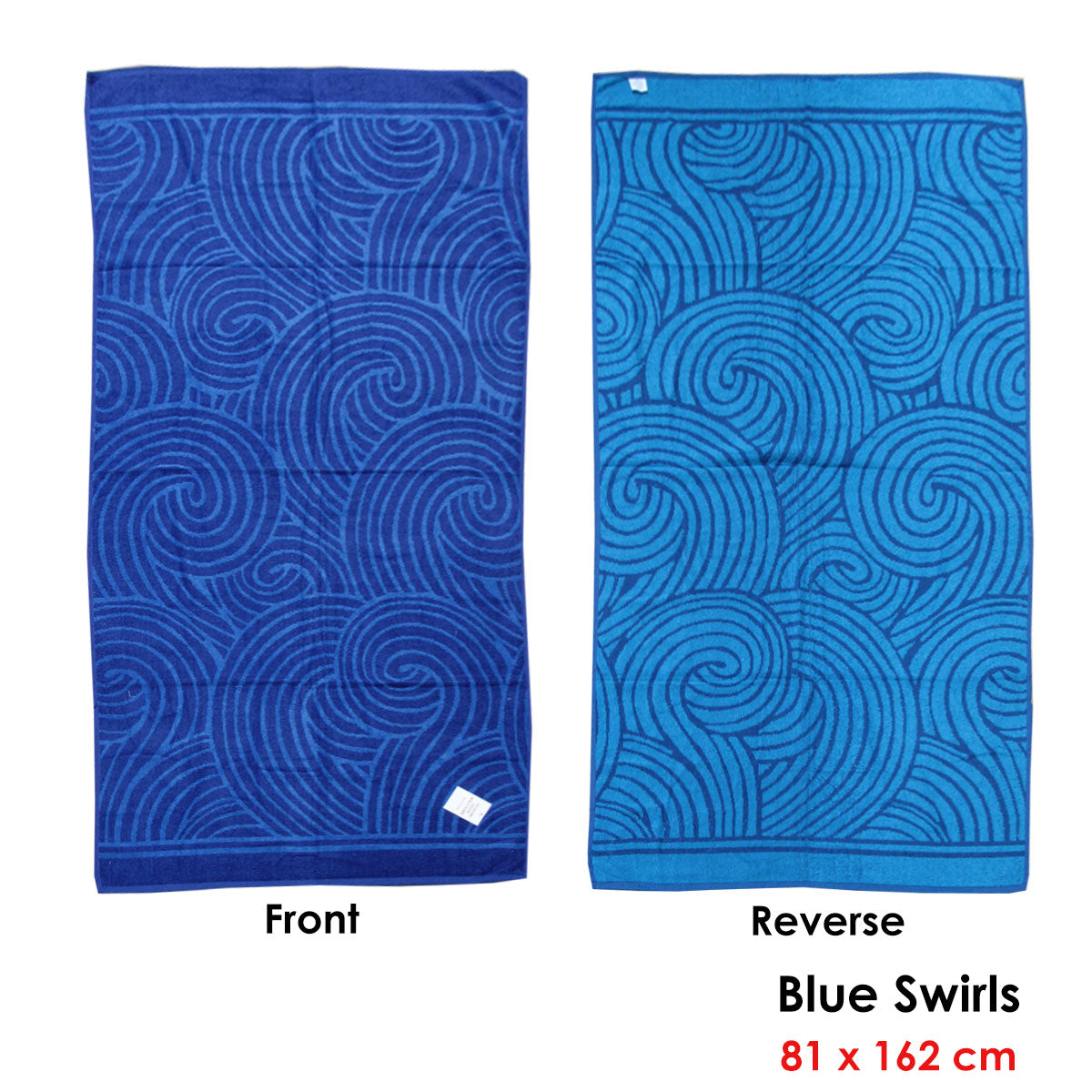 Jacquard Velour Reversible Beach Towel Blue Swirls - Newstart Furniture