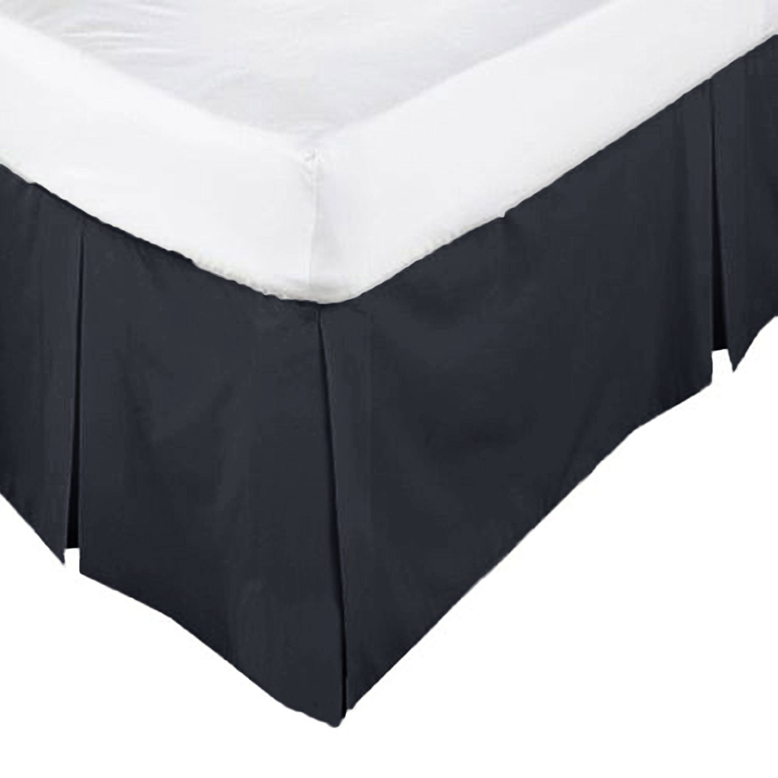 ASSUN Box Pleated Valance Black SINGLE - Newstart Furniture