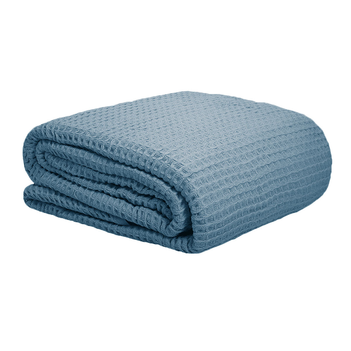 Cotton Waffle Blanket Dusk Blue Queen - Newstart Furniture