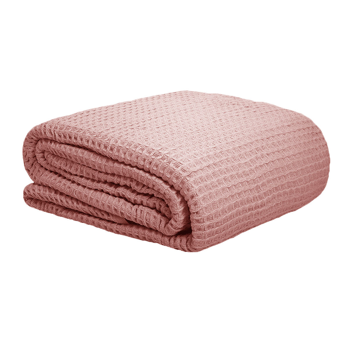 Cotton Waffle Blanket Dusty Pink King - Newstart Furniture