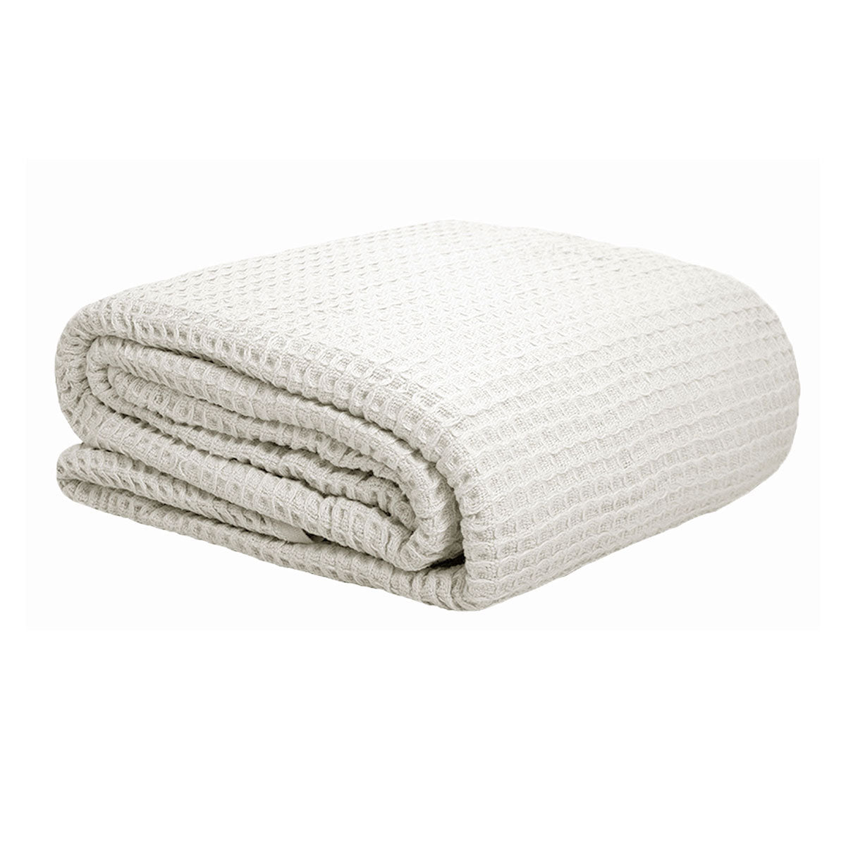 Cotton Waffle Blanket White King - Newstart Furniture