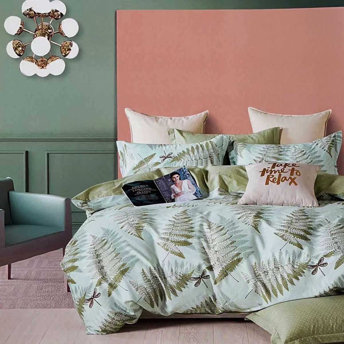 Echuca House 100% Cotton Reversible Quilt Cover Set Queen - Newstart Furniture