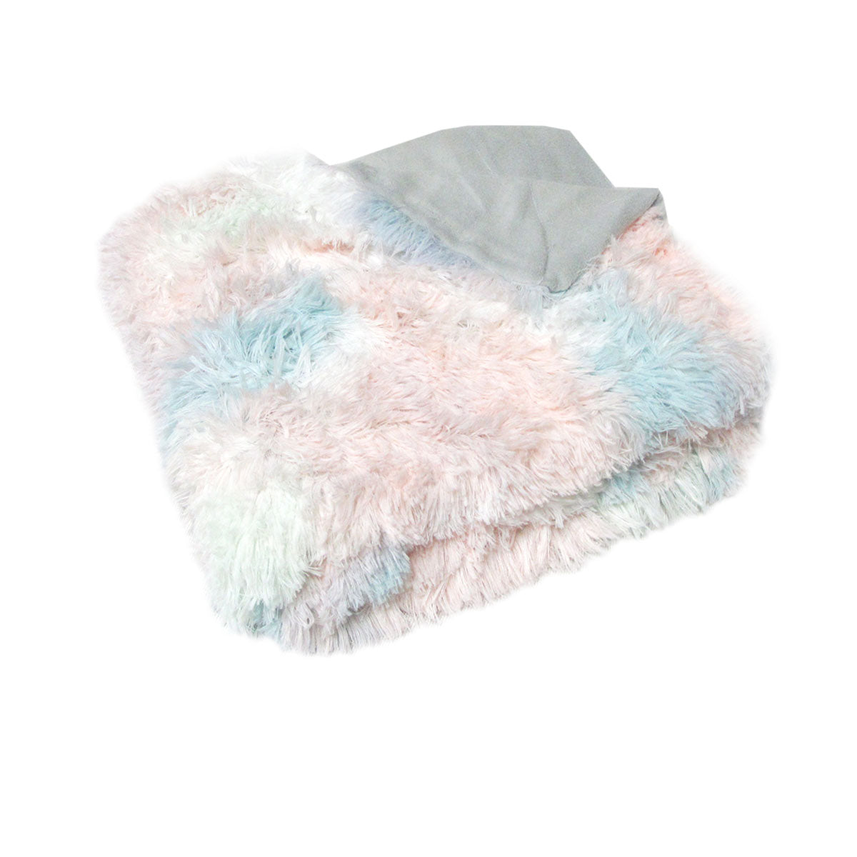 Finley Multi Colour Collection Shaggy Throw Rug 127 x 152cm Pastel Hues - Newstart Furniture