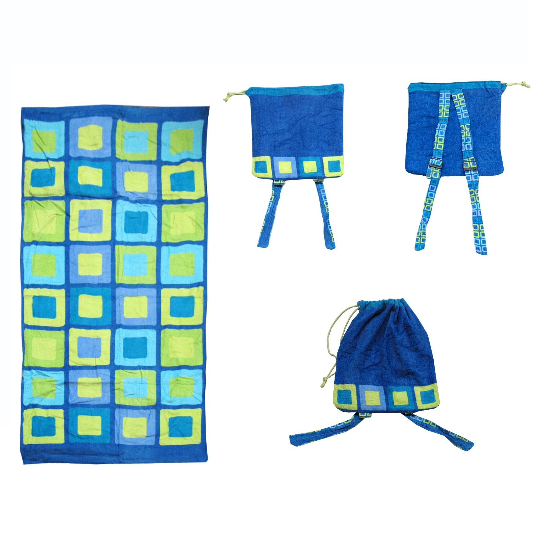 Kids Beach Towel N Bag Cubes - Newstart Furniture