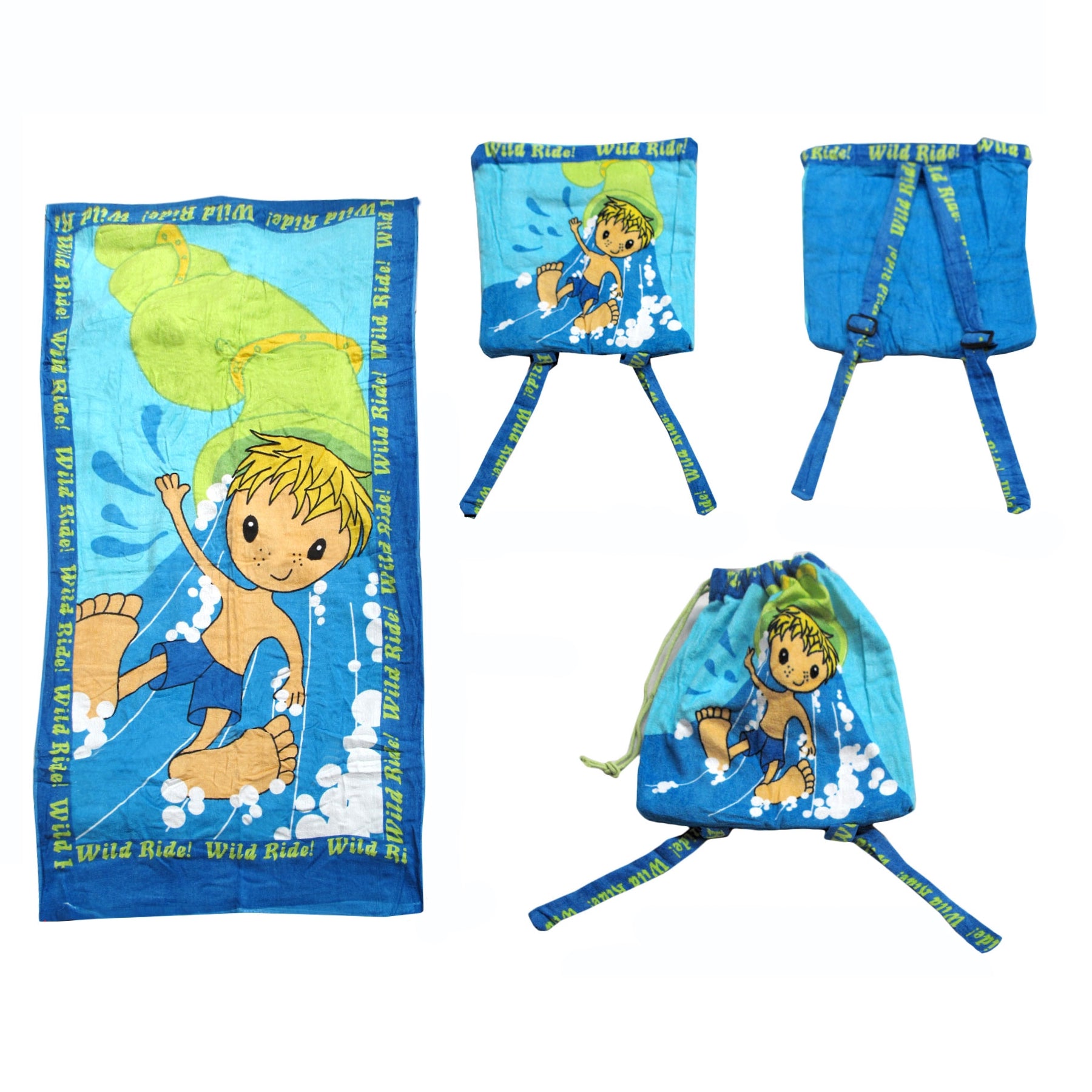Kids Beach Towel N Bag Wild Ride - Newstart Furniture