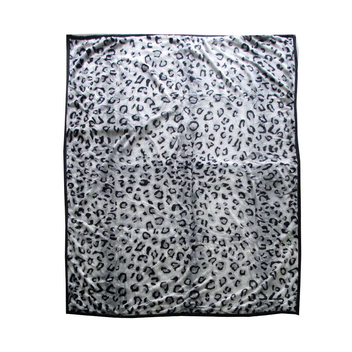 675gsm 2 Ply Animal Print Faux Mink Blanket Queen 200x240 cm Snow Leopard - Newstart Furniture