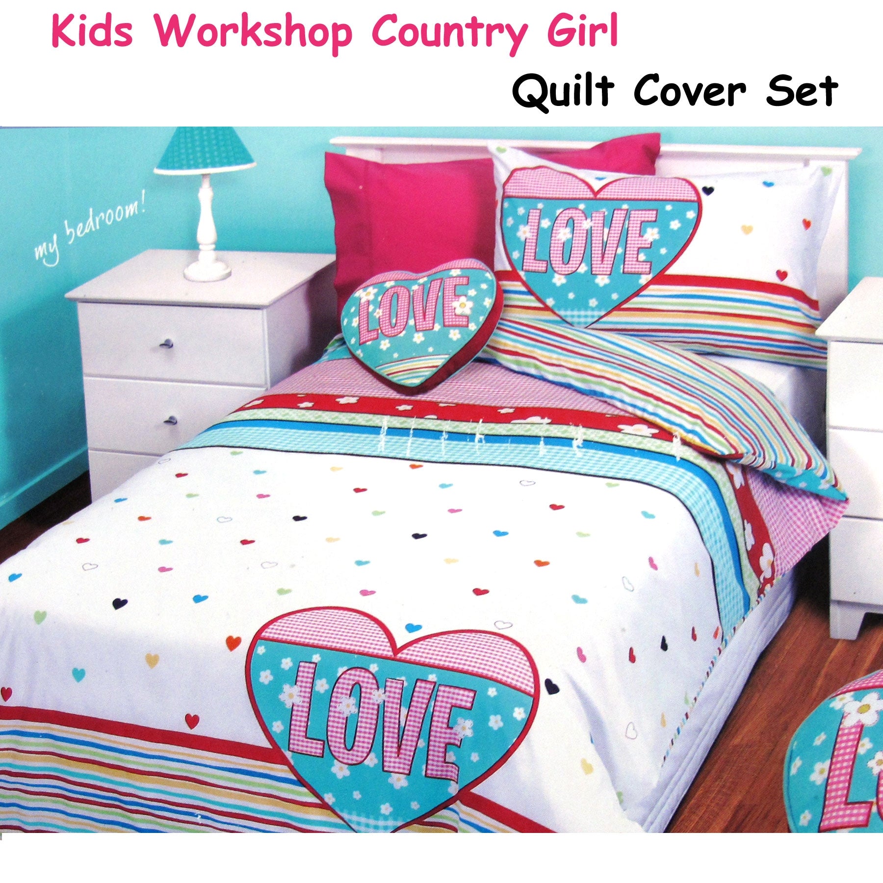 Kids Workshop Country Girl Quilt Cover Set Single - Newstart Furniture