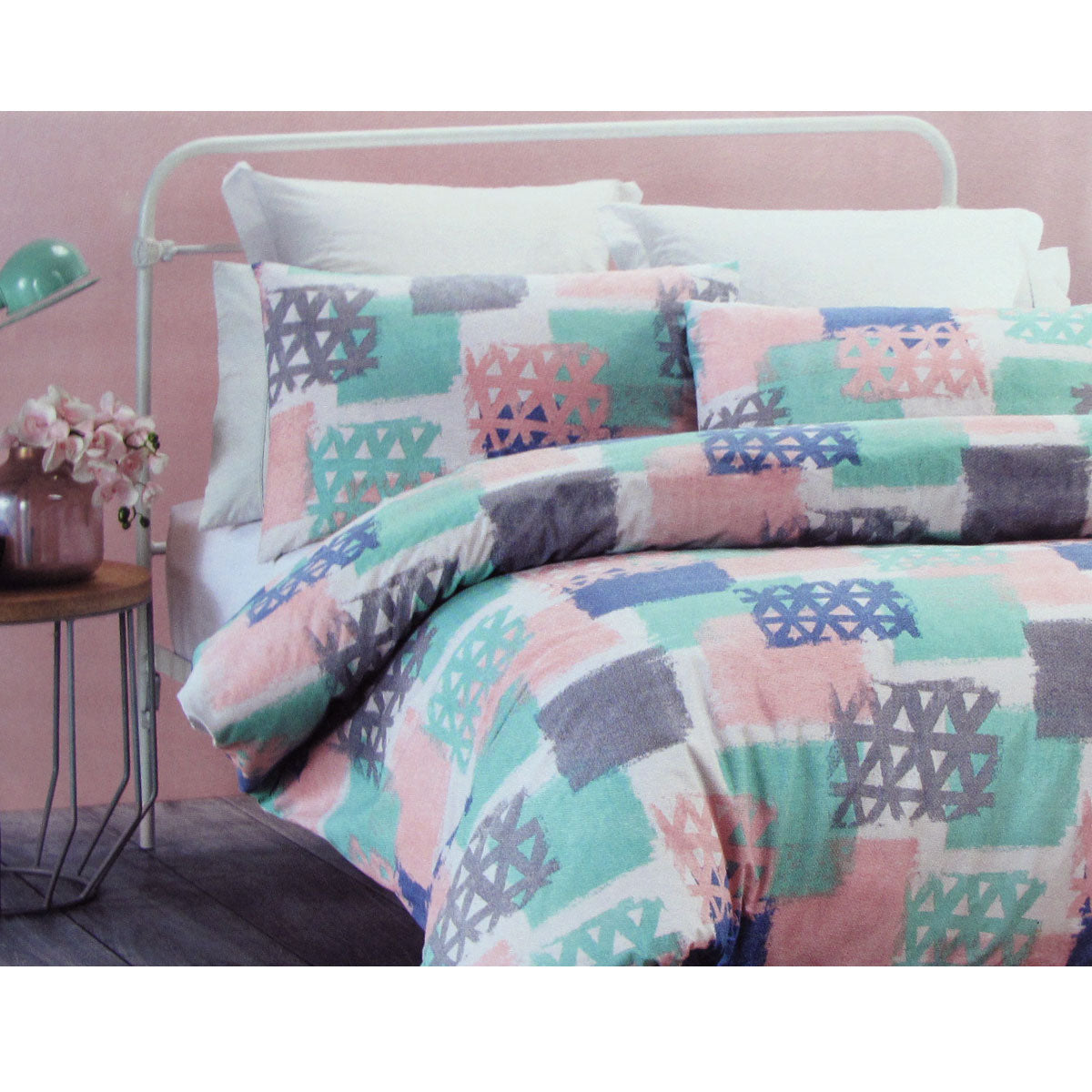 Belmondo Gouache Niro Easy Care Quilt Cover Set Queen - Newstart Furniture