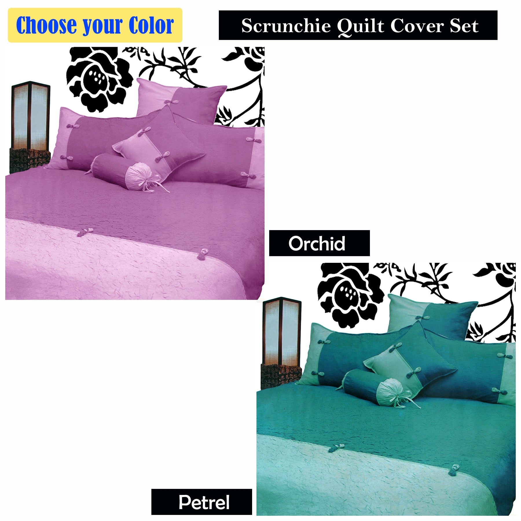 Phase 2 Scrunchie Orchid Quilt Cover Set QUEEN - Newstart Furniture
