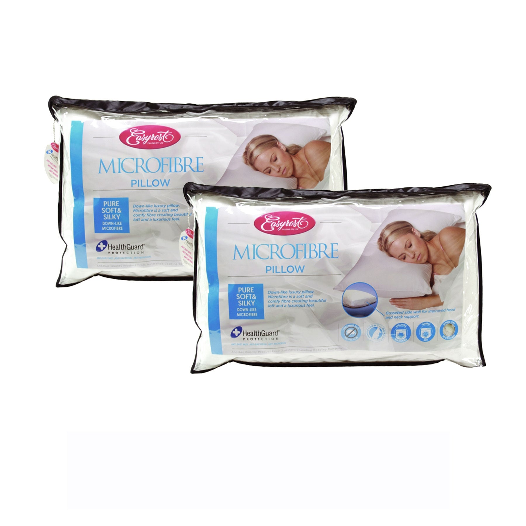 Easyrest Two Microfibre Standard Gusseted Pillows - Newstart Furniture