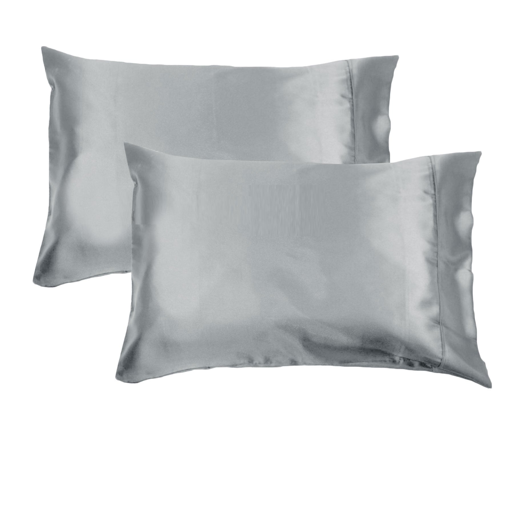 Accessorize 300TC Deluxe Essentials Satin Standard Pillowcases Silver - Newstart Furniture