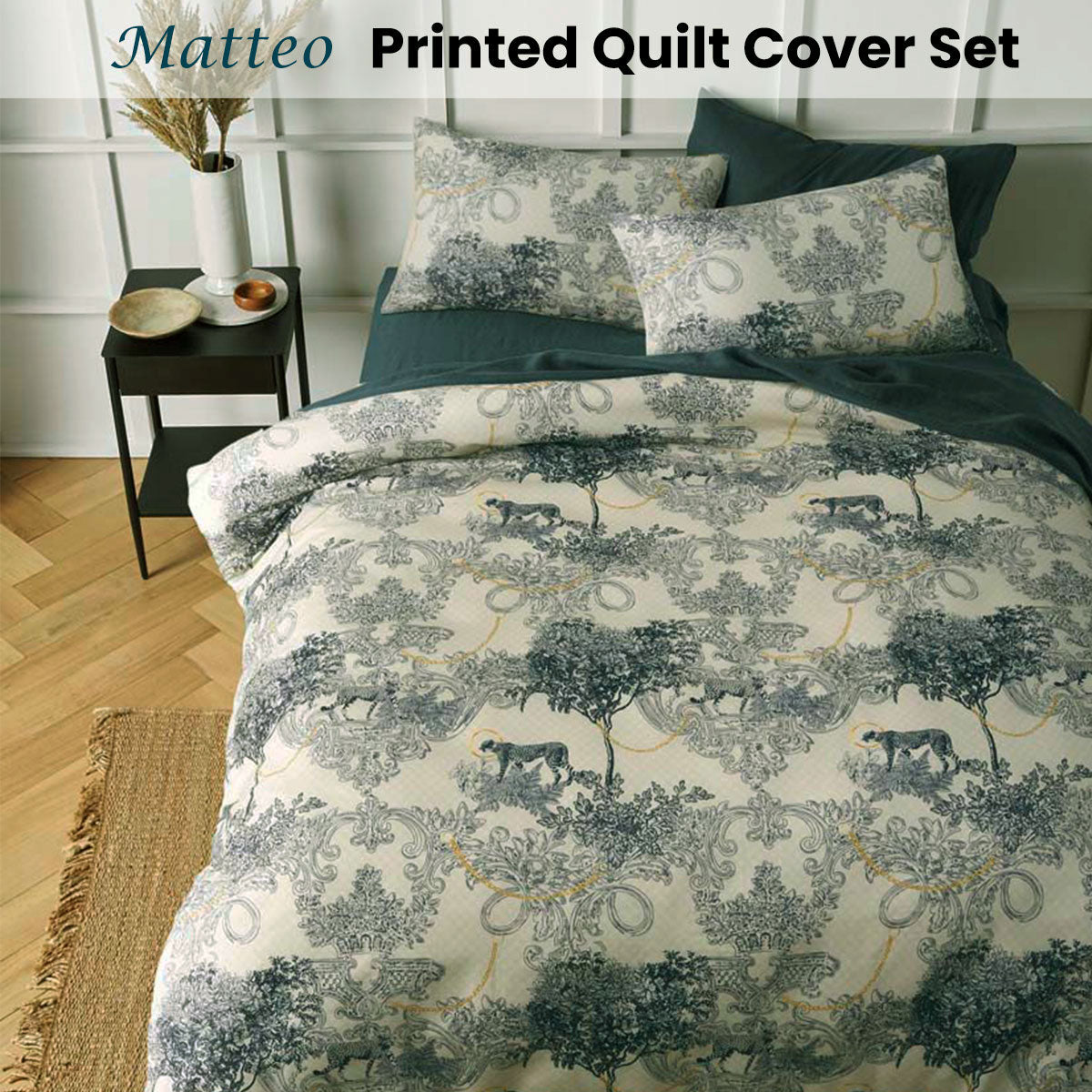 Big Sleep Matteo Printed Quilt Cover Set King - Newstart Furniture