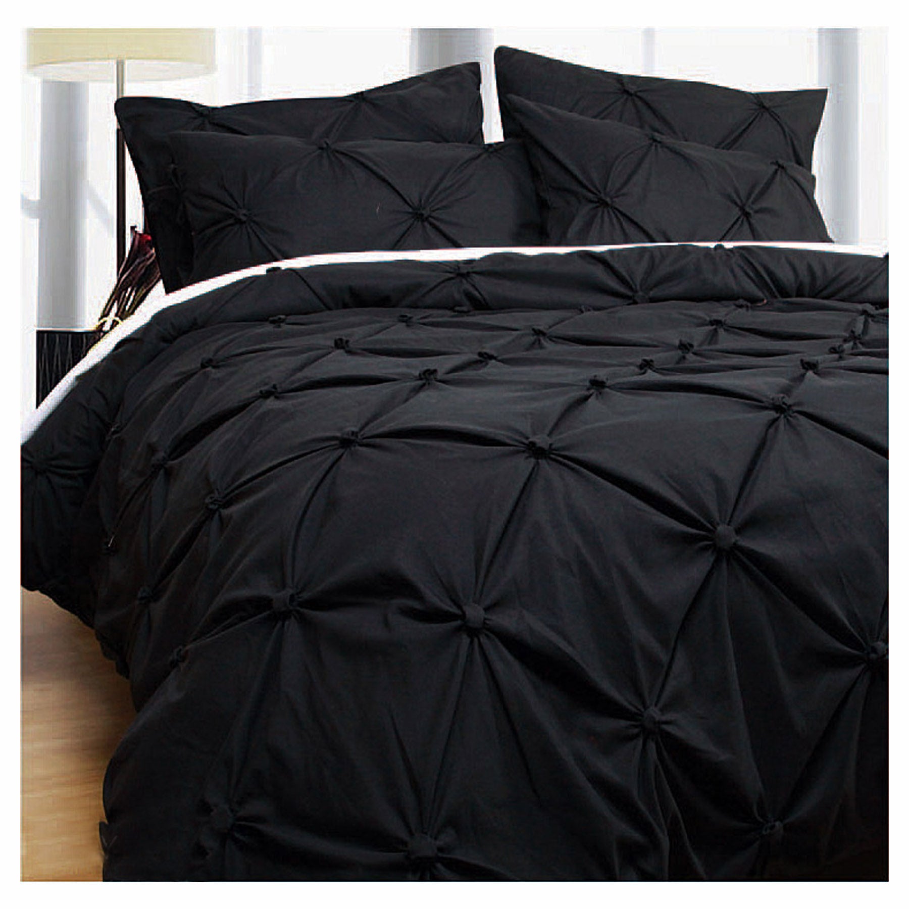 Bloomington Puffy Quilt Cover Set Black KING - Newstart Furniture