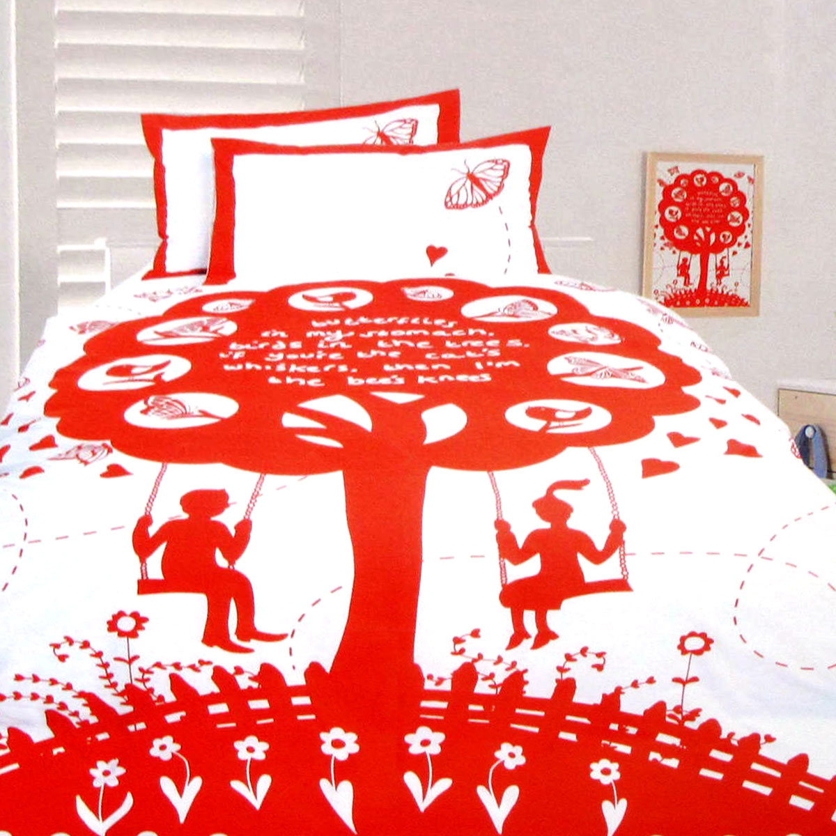 Happy Kids The Bees Knees Red Quilt Cover Set Double - Newstart Furniture