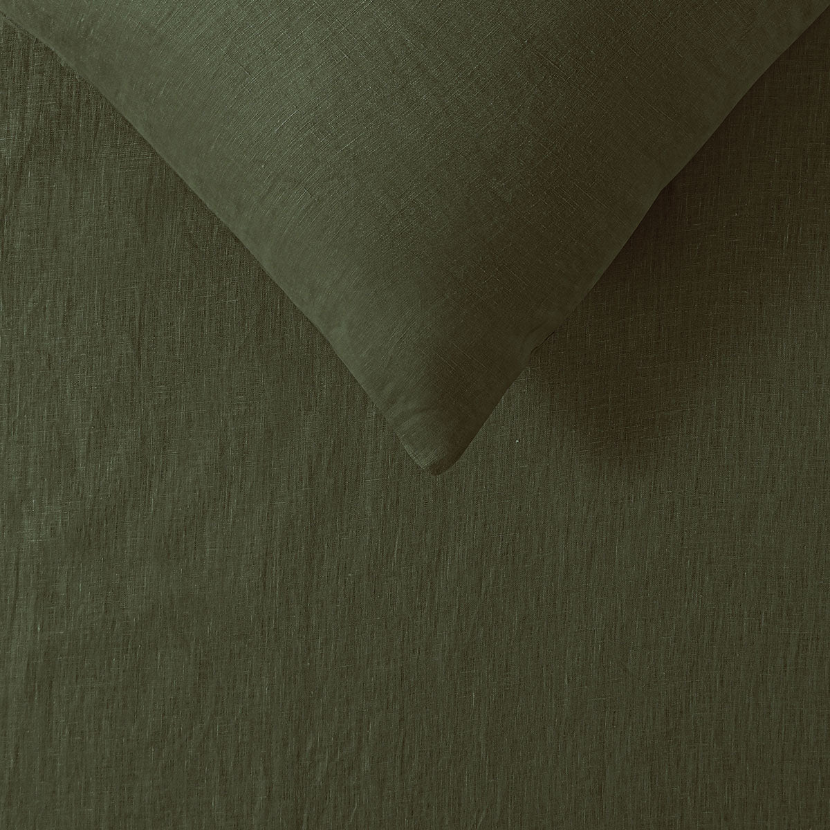 Vintage Design Homewares 100% Linen Olive Sheet Set Super King - Newstart Furniture