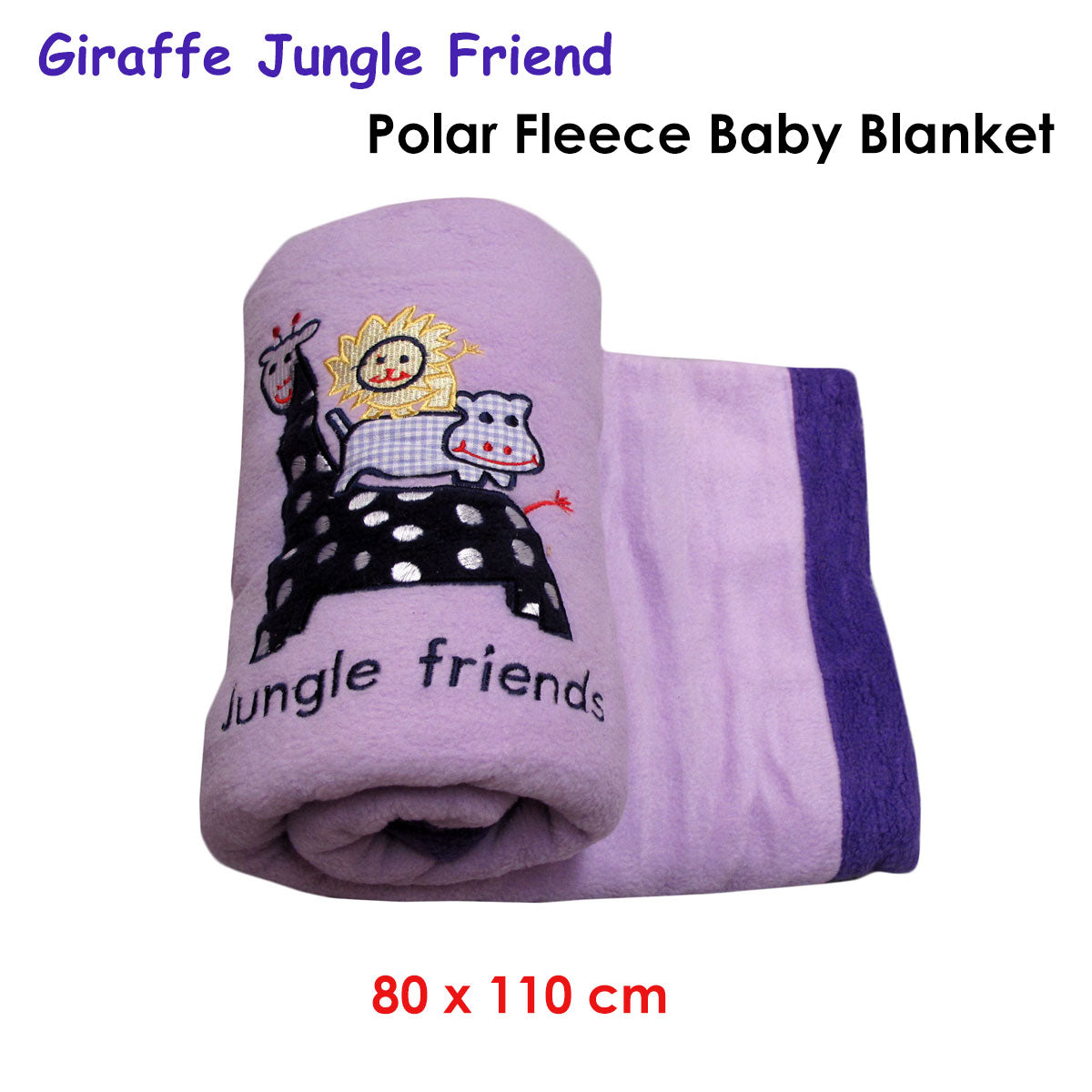 Giraffe Jungle Friend Polar Fleece Baby Blanket 80 x 110 cm - Newstart Furniture