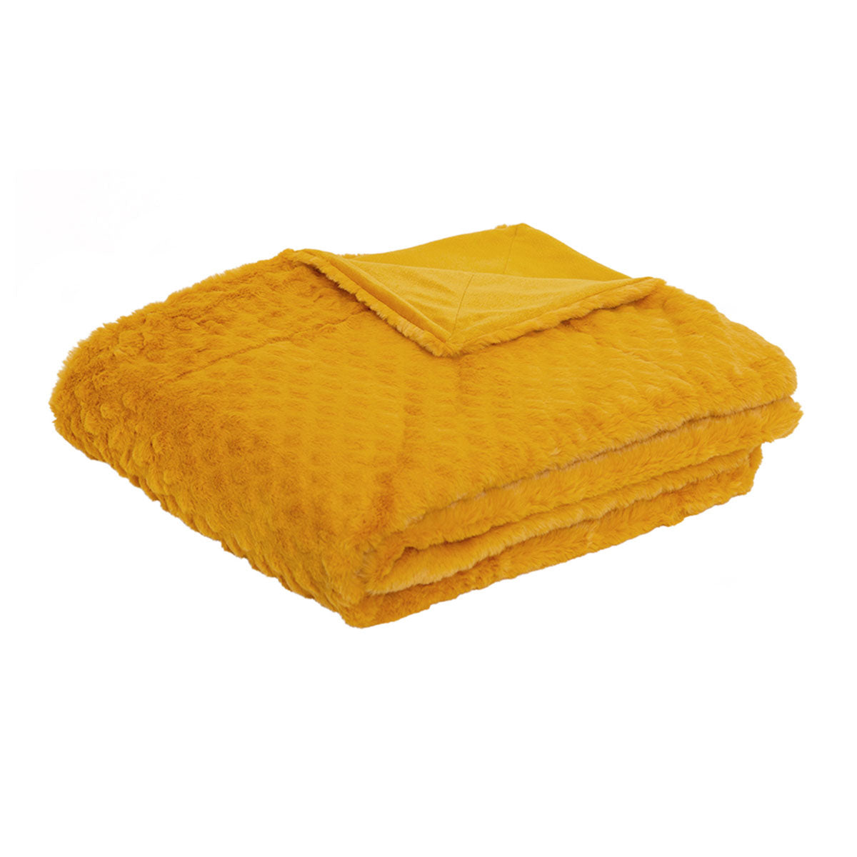 J.Elliot Home Azariah Plush Throw Mustard - Newstart Furniture