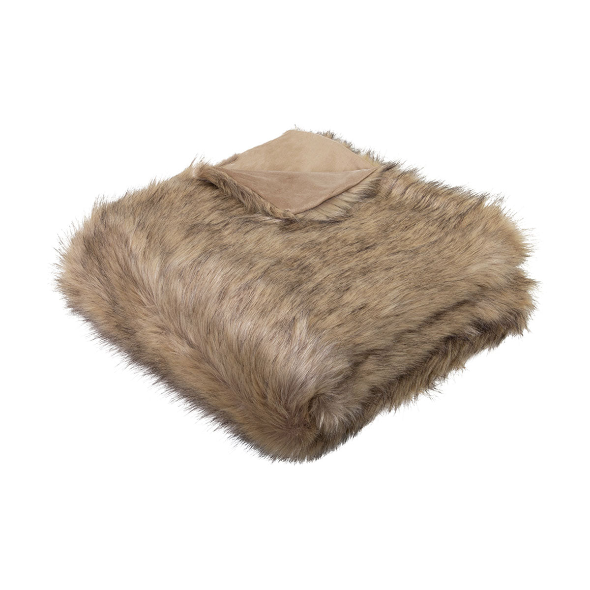 J.Elliot Home Grizzly Brown Faux Fur Throw - Newstart Furniture