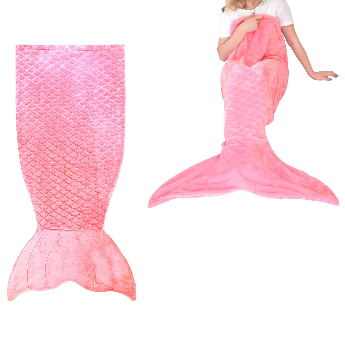 Mermaid Tail Pink Soft Blanket Throw - Newstart Furniture