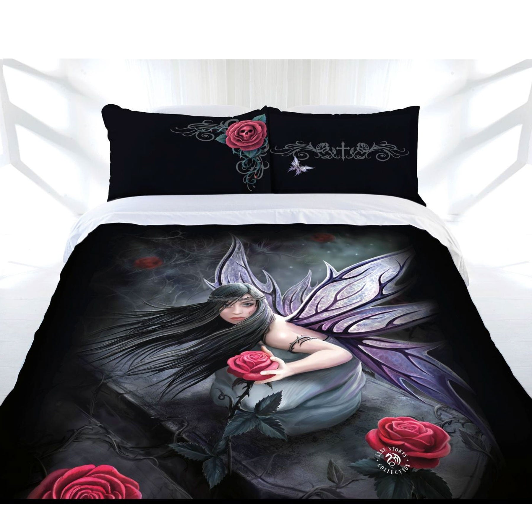 Anne Stokes Rose Fairy Quilt Cover Set Queen - Newstart Furniture