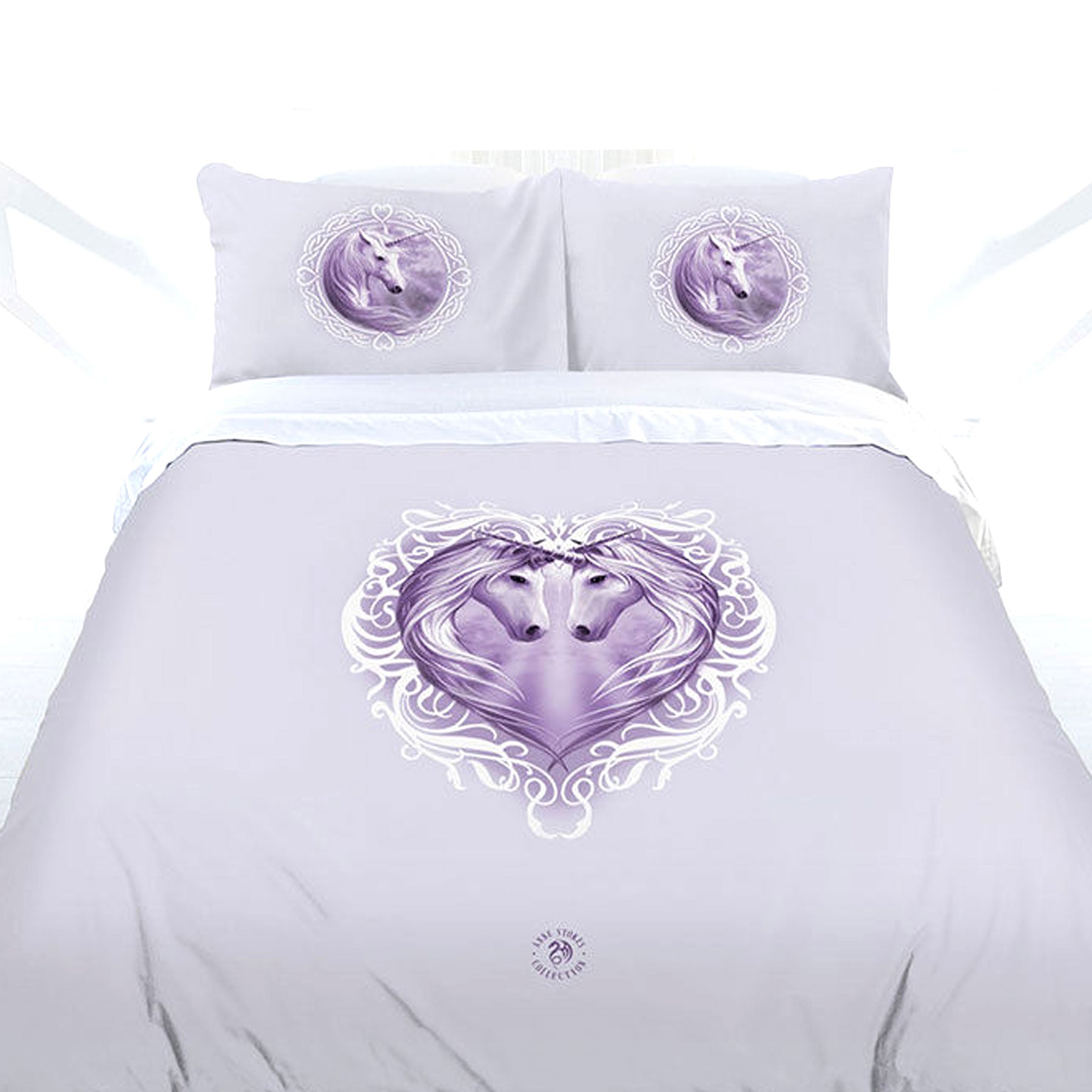 Anne Stokes White Unicorn Quilt Cover Set King - Newstart Furniture