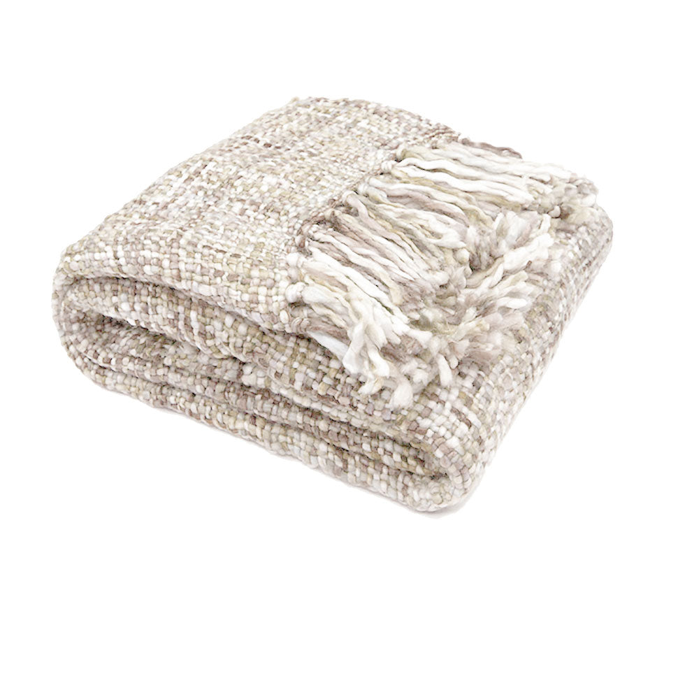 Rans Oslo Knitted Weave Throw 127x152cm - Natural Beauty - Newstart Furniture