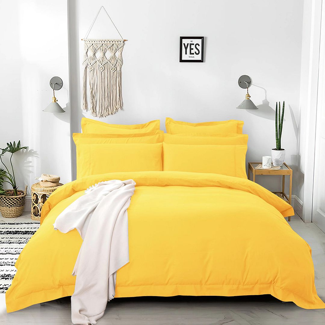 Ultra Soft 1000TC Yellow Duvet Cover Set | Double Size