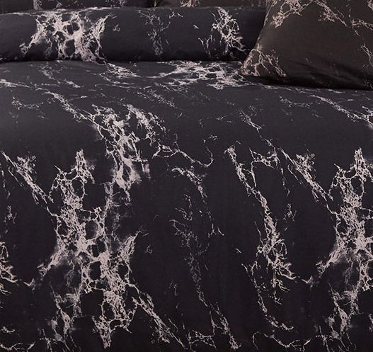 Elegant Black Marble Double Duvet Cover Set | Newstart Furniture