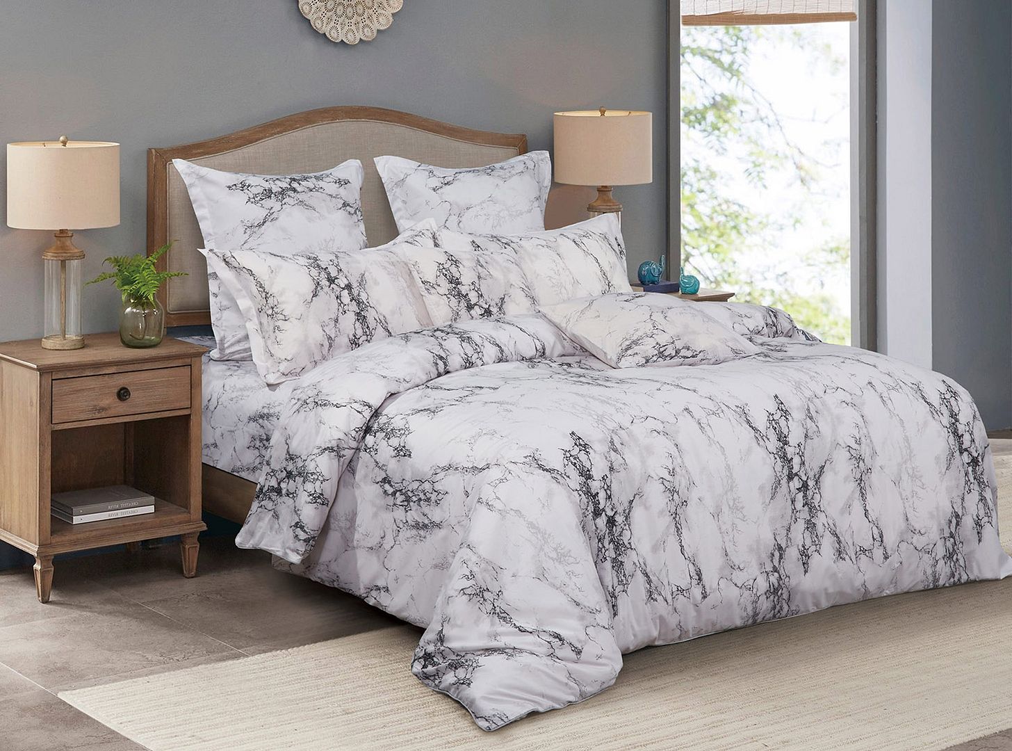 Marble Pattern Double Duvet Cover Set | Newstart Furniture