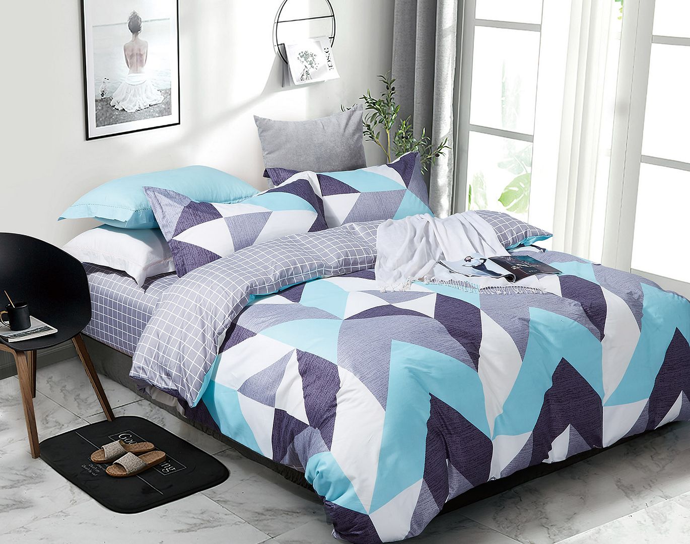 Kian King Size Duvet Cover Set | Artistic Quilt Bedding