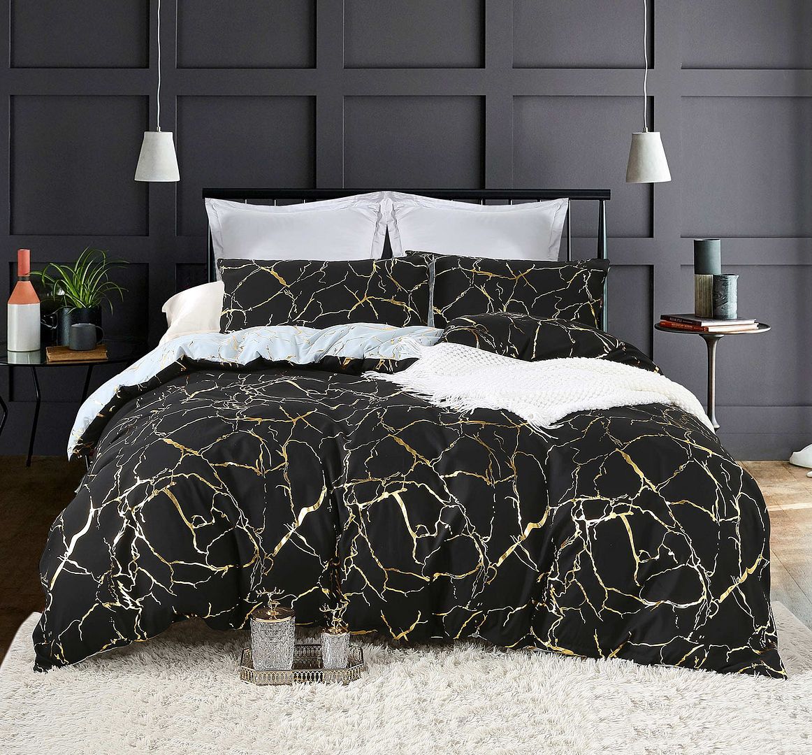 Reversible King Size Black Duvet Cover Set | Newstart Furniture