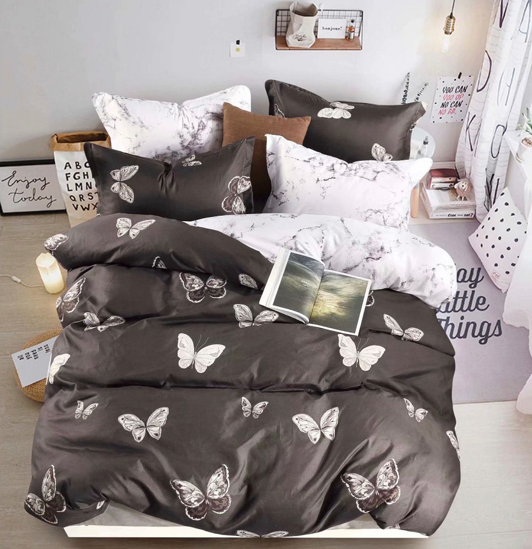 Butterfly Print Queen Size Quilt Cover Set | Soft Polyester