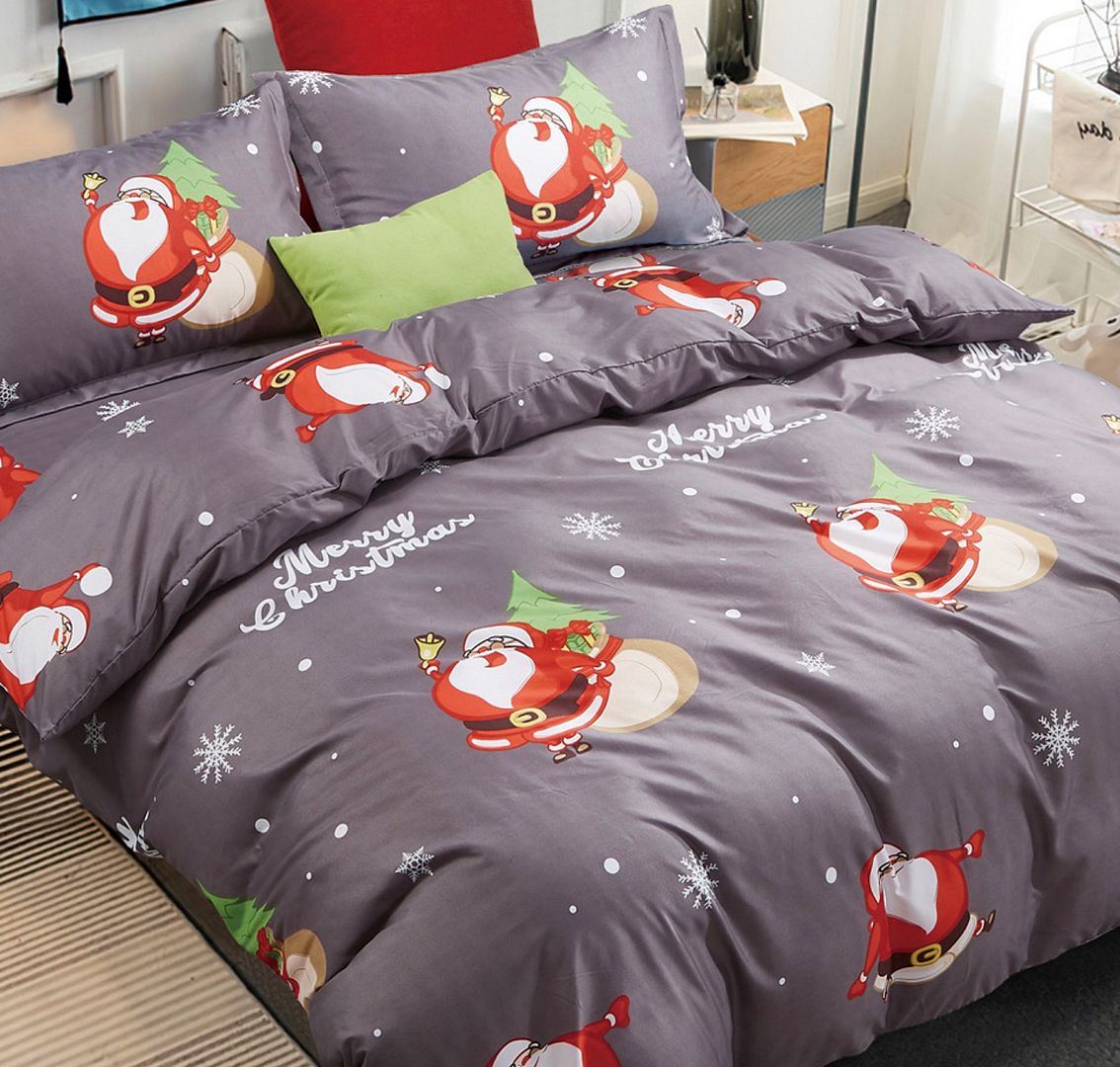 Christmas Santa Queen Quilt Cover Set | Festive Bedding