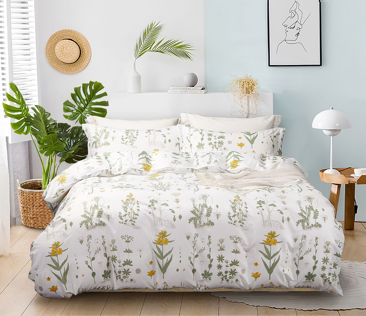 Jasmine Queen Duvet Cover Set | Elegant Floral Pattern