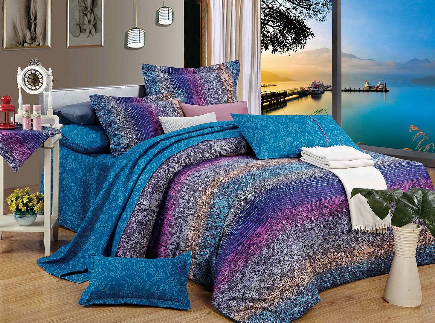 Tanya Super King Duvet Cover Set with Artistic Pattern