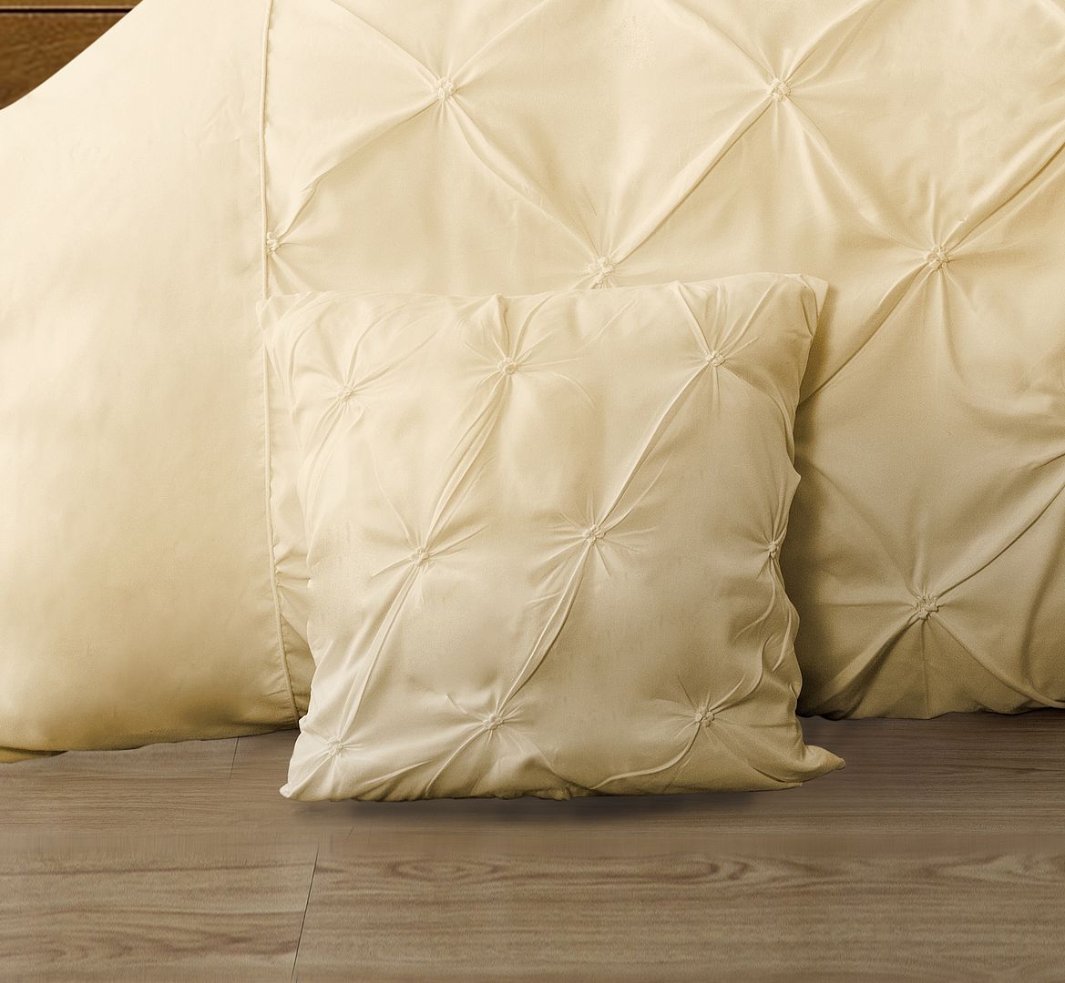 Diamond Pintuck Premium Ultra Soft Cushion Covers 2-Pack - Yellow Cream - Newstart Furniture