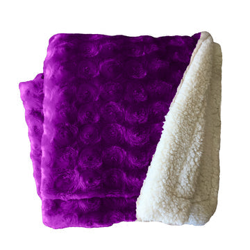 plush fleece sherpa backed reversible throw ultra violet - Newstart Furniture