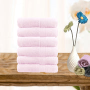 6 piece ultra light cotton face washers in baby pink - Newstart Furniture
